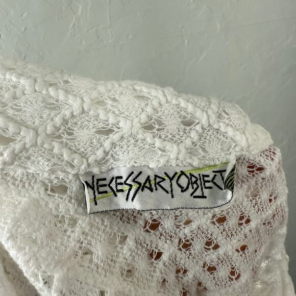 Vintage Y2K Necessary Objects Women's Top Large Cotton Baby Open Knit Crop E18 - Picture 6 of 7